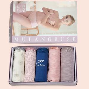 여성 로맨틱 레이스밴드 순면 맥시 삼각 팬티 5매입