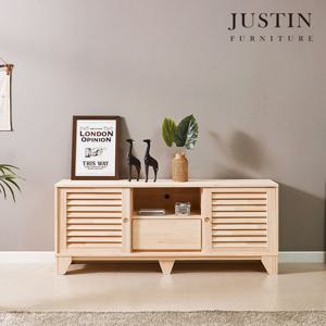 [저스틴퍼니처]림 편백나무 원목 슬라이딩 거실장(1500)