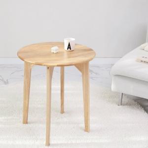 원목 원형 사이드 테이블 [L]