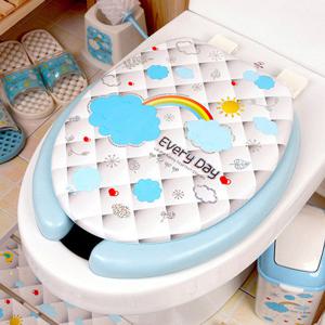 샤바스 구름홀로그램 변기커버 중형U형