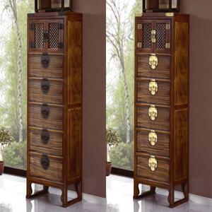 미송 창문살 자반 5단 서랍장 원목가구