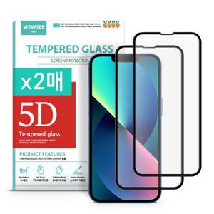 뷰씨 아이폰14/13/13 프로 6.1인치 5D 강화유리필름 2매