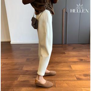 [헬렌] 겨울 캐주얼 편안한 밴딩 기모 바지 팬츠 키노기모팬츠 O-644