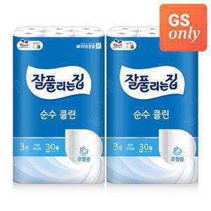 잘풀리는집 순수클린 화장지 25m x 30롤 x 2팩