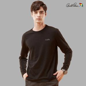[아놀드파마]아놀드파마 퓨어코튼 남성 라운드 긴팔티셔츠_블랙