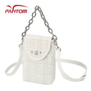 [팬텀] 여성 트위드 체인 장식 미니 크로스백 221B3BG656_WH