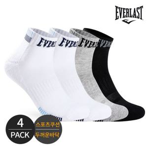 에버라스트 남성 스포츠 쿠션 프런트로고 발목양말 4P_MX