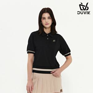 듀빅 여성 가오리핏 블루종 반팔티셔츠 DD2WTS105BK