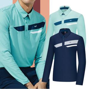 비티알 BTR 남성 골프웨어 봄 긴팔 등판 메쉬 카라 티셔츠