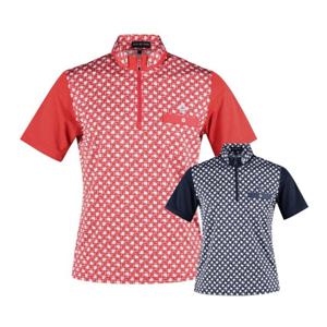 럭스골프 남성 패턴 반집업 반팔 골프셔츠 AJP3M403