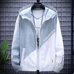 여름 사선배색 후드 바람막이 점퍼 자켓 WI075J