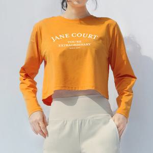 [제인코트(스포츠)]에어터치 아치로고 크롭긴팔티 ENA3408-SCMS