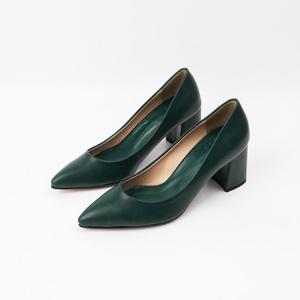 [신난다슈]여성 펌프스 구두 힐 7cm 여자 스틸레토힐 통굽 미들힐 데일리 PRM237504 그린