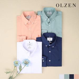 [올젠] 코튼 솔리드 옥스포드 캐주얼 셔츠 (ZOC1WC1302_A)