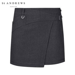 [세인트앤드류스] 여성 버클 장식 랩스타일 H라인 큐롯 스커트