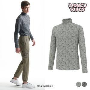 [스팍스]남성 벅스버니 패턴 하이넥 베이스 레이어 티셔츠 SN5MTS002