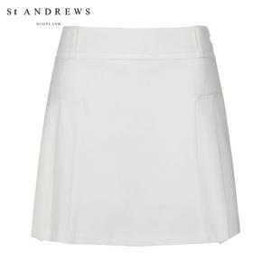 [세인트앤드류스] 여성 레더 배색 사이드 플리츠 큐롯 스커트