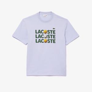 [라코스테 공식]남성 헤비저지 레터링 볼 그래픽 티셔츠 TH7370-