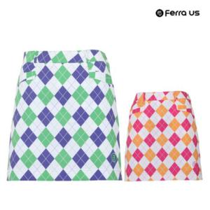 [티엔디]여성 여름 골프웨어 골프 패턴 큐롯 H라인 스커트