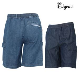 [티엔디]남성 여성 여름 밴딩 카고 데님 편한 일자 면 반바지