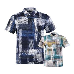아날도바시니 남성 페인팅 패턴 반팔 골프셔츠 ABMTS42324