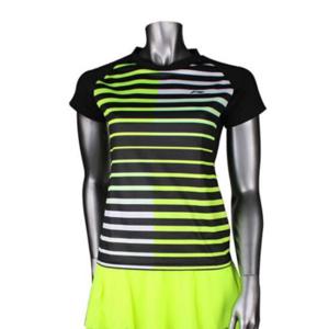 [기타브랜드]리닝 AAYL098-4 여성 반팔 줄무늬 유니폼 (검정)