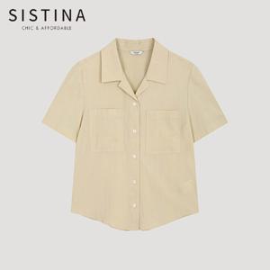 [SISTINA] 인기 포켓 오픈 칼라 반팔 셔츠_AWWSTO21750_LB