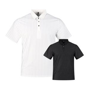 럭스골프 남성 핀 스트라이프 반팔 골프셔츠 RM4M404