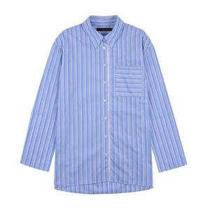 [카이아크만] 여성 빅 커프스 스트라이프 셔츠 (KQASH649W0_BL)