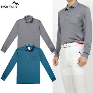 맥킨리 남성 가슴 포켓 PK 긴팔 카라티셔츠_E2-2M004