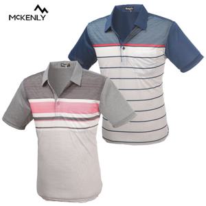 맥킨리 남성 스트라이프 카라 반팔티셔츠_E2-2M034