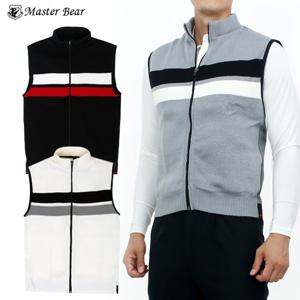 제로골프 라인 배색 풀집업 보온 니트조끼