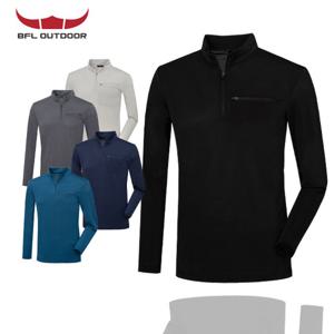 버팔로 남성 냉감 가슴포켓 반집업 긴팔티셔츠_CB2179