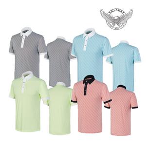 [KLAUS]남성 S/S 스트라이프 스판 카라반팔티 KL1217