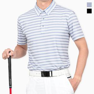 마스터베어 남성용 스판 줄무늬 골프 반팔 티셔츠 Model No_M2-4B007
