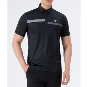 흡습속건 쿨링스판 남성 라인배색 카라넥 반팔티셔츠_101278