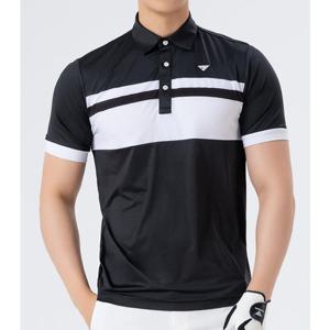 가로배색 쿨링스판 남성 카라넥 반팔티셔츠_101275