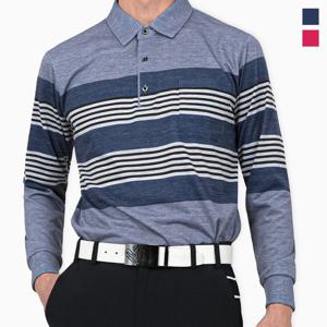 토마스하디 남성 2단 스트라이프 카라 티셔츠 Model No_I2-4W010