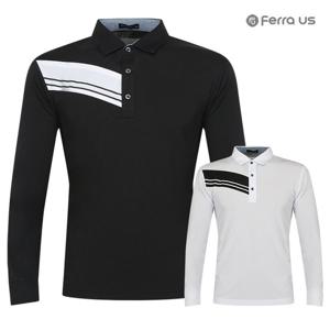 페라어스 남성 사선배색 인견 골프 긴팔셔츠 CTM3MY2071