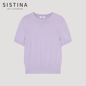 [SISTINA] 인기 데일리 라운드넥 반팔 니트_ASKPOO21020_LV