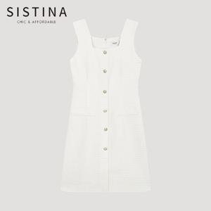 [SISTINA] 인기 트위드 버튼 스퀘어넥 원피스_AWWOPO21170_IV