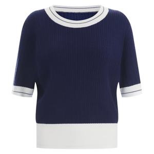 샵앤) 케이블꽈배기 라운드 반팔 니트티 FRB-WKN-11975-네이비