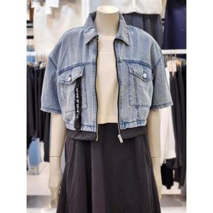 SOUP 세이브존07 레터링 스트링 숏 데님 자켓 VA5DJ33