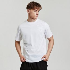 [스파이더] 남성 트랙 로고 그래픽 반팔 티셔츠 SPJMCNRS304MWHT