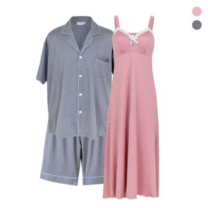 바풀 LL44040-51 커플잠옷 스판 원피스 파자마 여름 잠옷