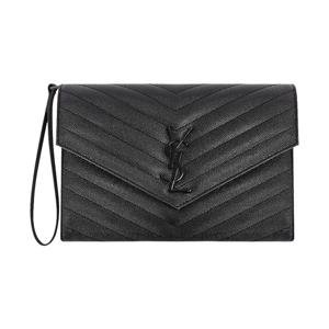 [생로랑] 모노그램 엠보스드 파우치 백/블랙/617662 BOW08 1000