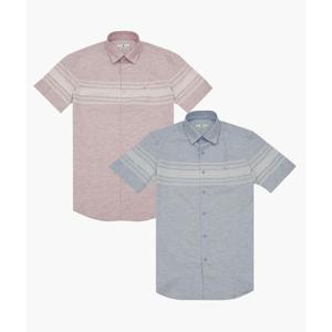 피에르가르뎅 세이브존03 가로 블럭 슬림핏 반팔 셔츠 AFAZXPPWS2622