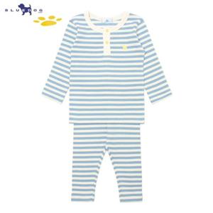 블루독베이비[hu] 24.FW BL)골지STRIPE내복 44A70-680-01 유아내의 신생아내복 실내복상하세트 출산선물