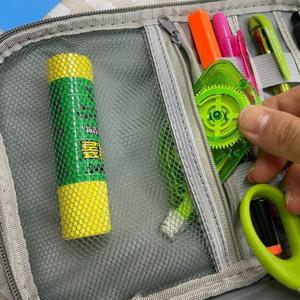 케이블파우치 대용량 2단 전자기기 파우치 그레이