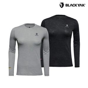 블랙야크 D여성 울 베이스레이어 긴팔 라운드넥 티셔츠 기모 등산티 메리노울 기능성 1BYTSF4535